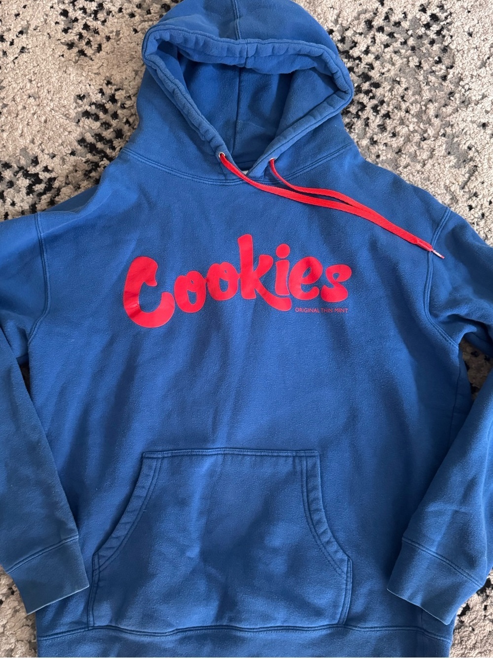 Cookies original thin mint men’s hoodie Blue/Red SZ L